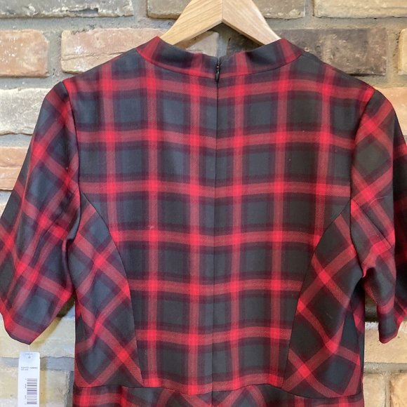 pendleton Plaid Wool MIDI Fit & Flare Dress Nwt 10 Red Olive Green - Picture 14 of 16